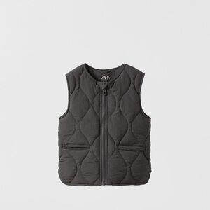 Zara Kids Quilted Vest - Dark Gray
